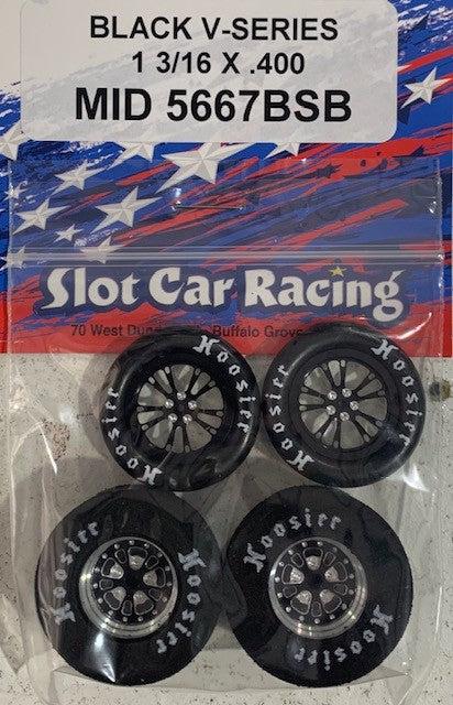 Mid America 1 3/16 x 0.400 Black V Series Wheel Set Black MID5667BSB