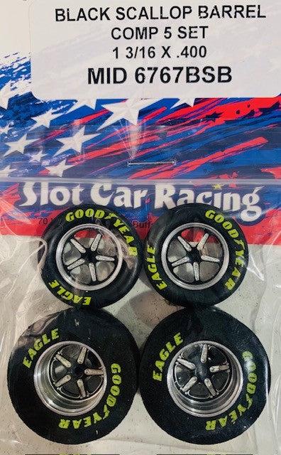 Mid America 1 3/16 x 0.400 BS Comp 5 Wheel Set Black MID6767BSBGY