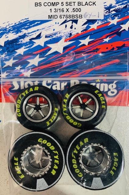 Set di ruote Mid America 1 3/16 x 0.500 BS Comp 5 nere MID6768B