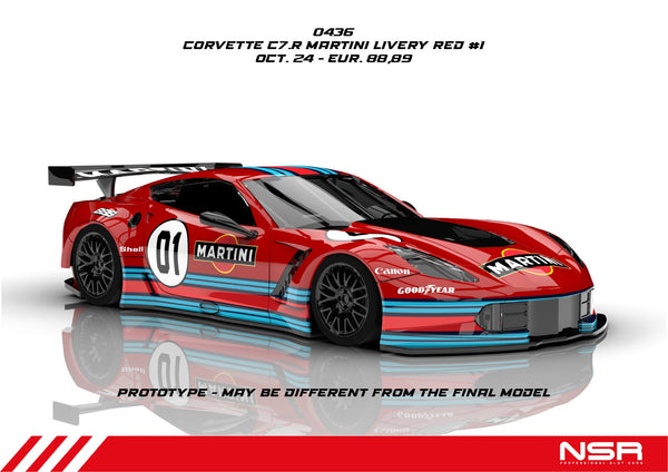 NSR 0436 Corvette C7R Martini Livery Red No1 N0436AW