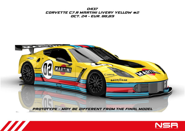 NSR 0437 Corvette C7R Martini Livery Yellow No1 N0437SW