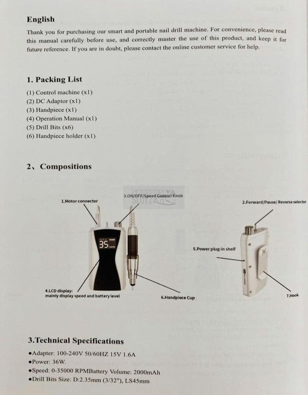 Hochwertige Nagelbohrmaschine zum Schleifen