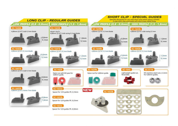 Scaleauto SC1641b Standard Club Guide 3/16 9.1mm Grey SC-1641b